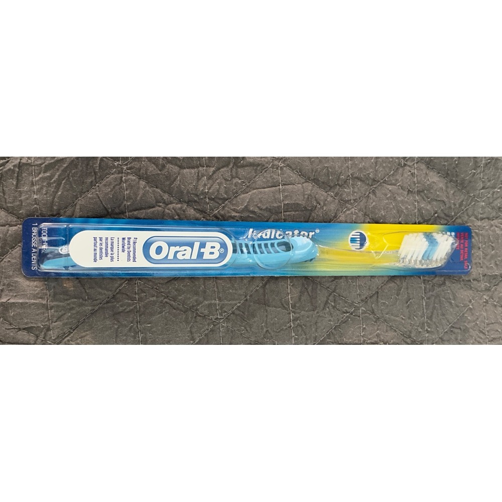 NIB Oral-B Indicator Soft Compact Toothbrush Blue NEW Vintage 2002 P&G